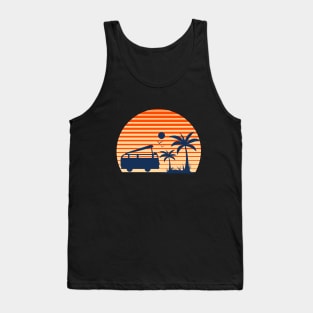 80s retro sunset beach Tank Top